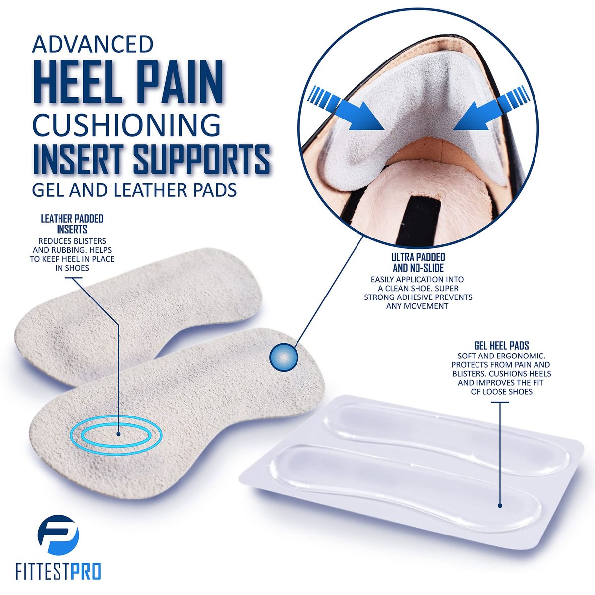 Fittest Pro Plantarfasziitis Fußschmerz Linderung 14-teiliges Set – Premium Plantarfasziitis Unterstützung, Gel Fersensporn & Therapie Wickel, Kompressionsstrümpfe, Fußhüllen, Fußgewölbestützen, Fersenkissen Einlagen & Griffe