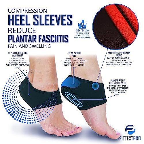 Fittest Pro Plantarfasziitis Fußschmerz Linderung 14-teiliges Set – Premium Plantarfasziitis Unterstützung, Gel Fersensporn & Therapie Wickel, Kompressionsstrümpfe, Fußhüllen, Fußgewölbestützen, Fersenkissen Einlagen & Griffe