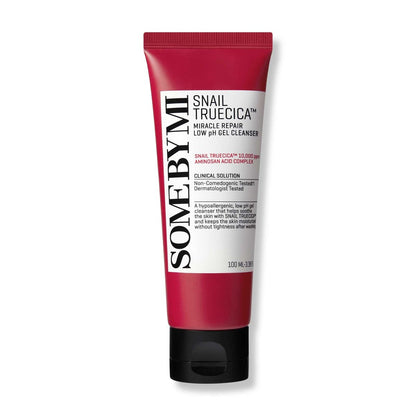 SOME BY MI Snail Truecica Miracle Repair Low pH Gel Reiniger - 3,38 Unzen, 100 ml - Hergestellt aus Schneckenschleim für empfindliche Haut - Tägliche Gesichtsreinigung für tiefenreinigende und feuchtigkeitsspendende Hautpflege - Koreanische Hautpflege