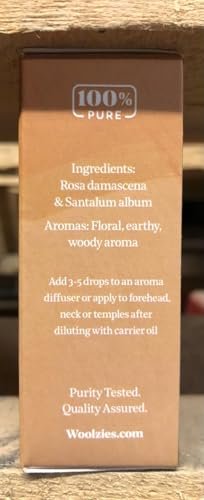 Woolzies Pure Fresh Essential Oil Blend – Rose & Sandelholz therapeutische Mischung für Diffuser und Wolltrocknerbälle (30 ml)