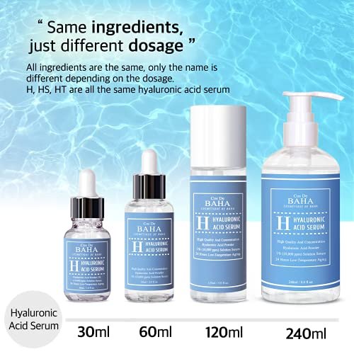 Cos De BAHA Hyaluronsäure Serum 120 ml – Reines Natriumhyaluronat 10.000 ppm Feuchtigkeitsserum für trockene & dehydrierte Haut – Leichte, duftstofffreie koreanische Hautpflege