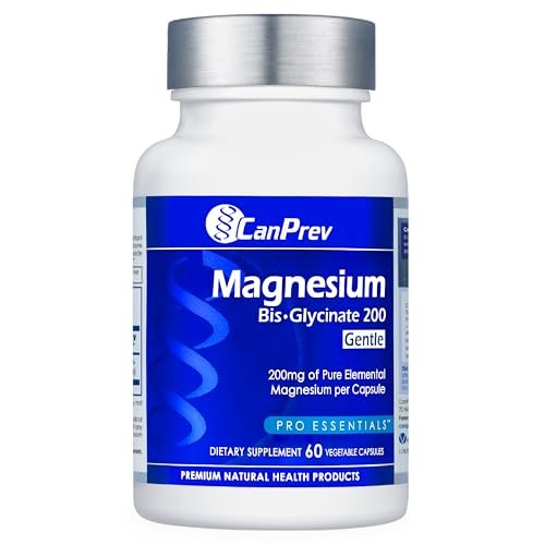 CanPrev Magnesium BisGlycinate 200 mg – 60 vegane Kapseln, sanft zu Magen, für Knochen & Muskeln, 60-Tage-Vorrat
