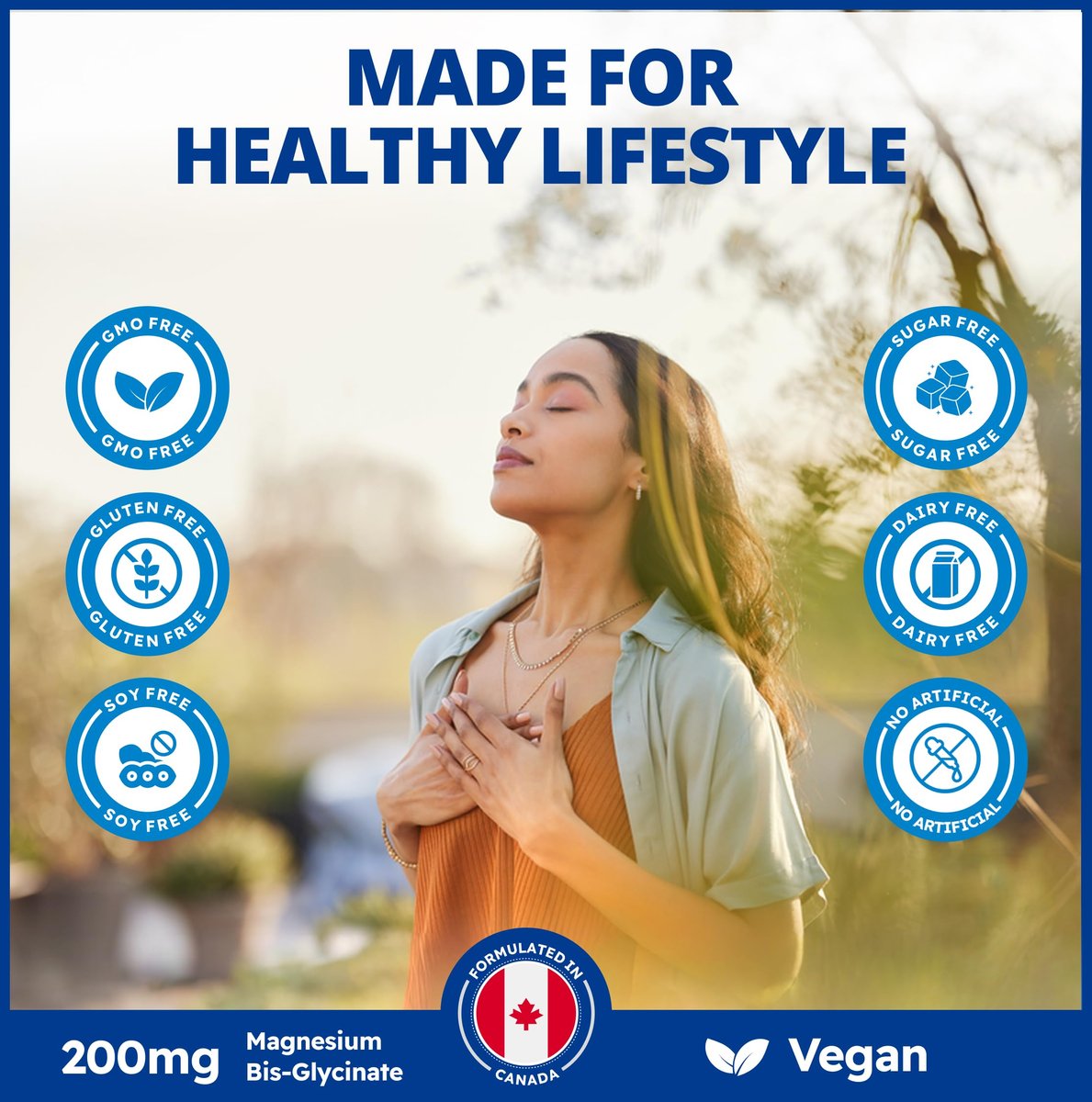 CanPrev Magnesium BisGlycinate 200 mg – 60 vegane Kapseln, sanft zu Magen, für Knochen & Muskeln, 60-Tage-Vorrat