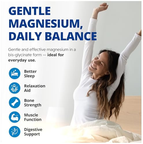 CanPrev Magnesium BisGlycinate 200 mg – 60 vegane Kapseln, sanft zu Magen, für Knochen & Muskeln, 60-Tage-Vorrat