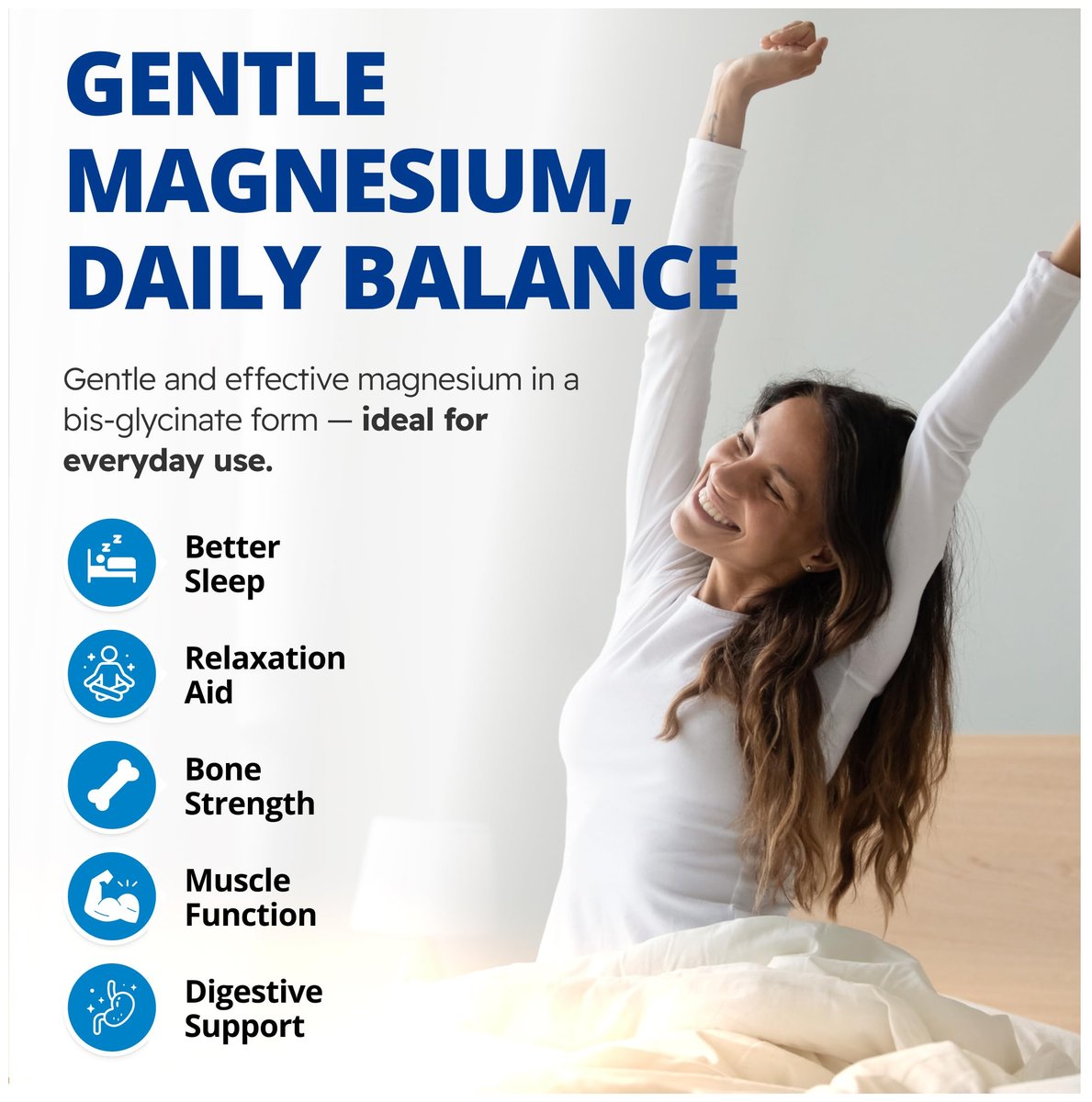 CanPrev Magnesium BisGlycinate 200 mg – 60 vegane Kapseln, sanft zu Magen, für Knochen & Muskeln, 60-Tage-Vorrat