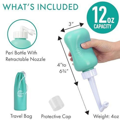 Cynpel Peri-Flasche – Postpartale und Dammpflege – FSA HSA berechtigt – Tragbarer Hand-Bidet-Sprüher für Frauen oder Männer – Handdüsenflasche für die Toilette – 1er-Pack – Türkis