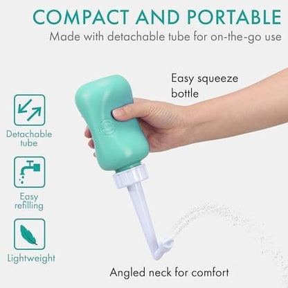 Cynpel Peri-Flasche – Postpartale und Dammpflege – FSA HSA berechtigt – Tragbarer Hand-Bidet-Sprüher für Frauen oder Männer – Handdüsenflasche für die Toilette – 1er-Pack – Türkis