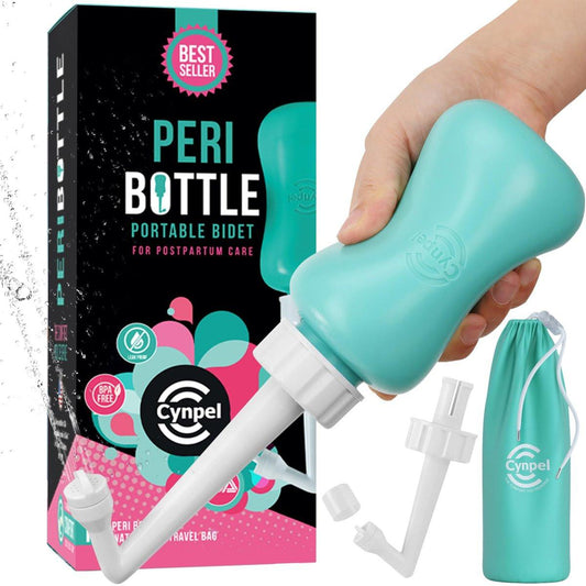 Cynpel Peri-Flasche – Postpartale und Dammpflege – FSA HSA berechtigt – Tragbarer Hand-Bidet-Sprüher für Frauen oder Männer – Handdüsenflasche für die Toilette – 1er-Pack – Türkis