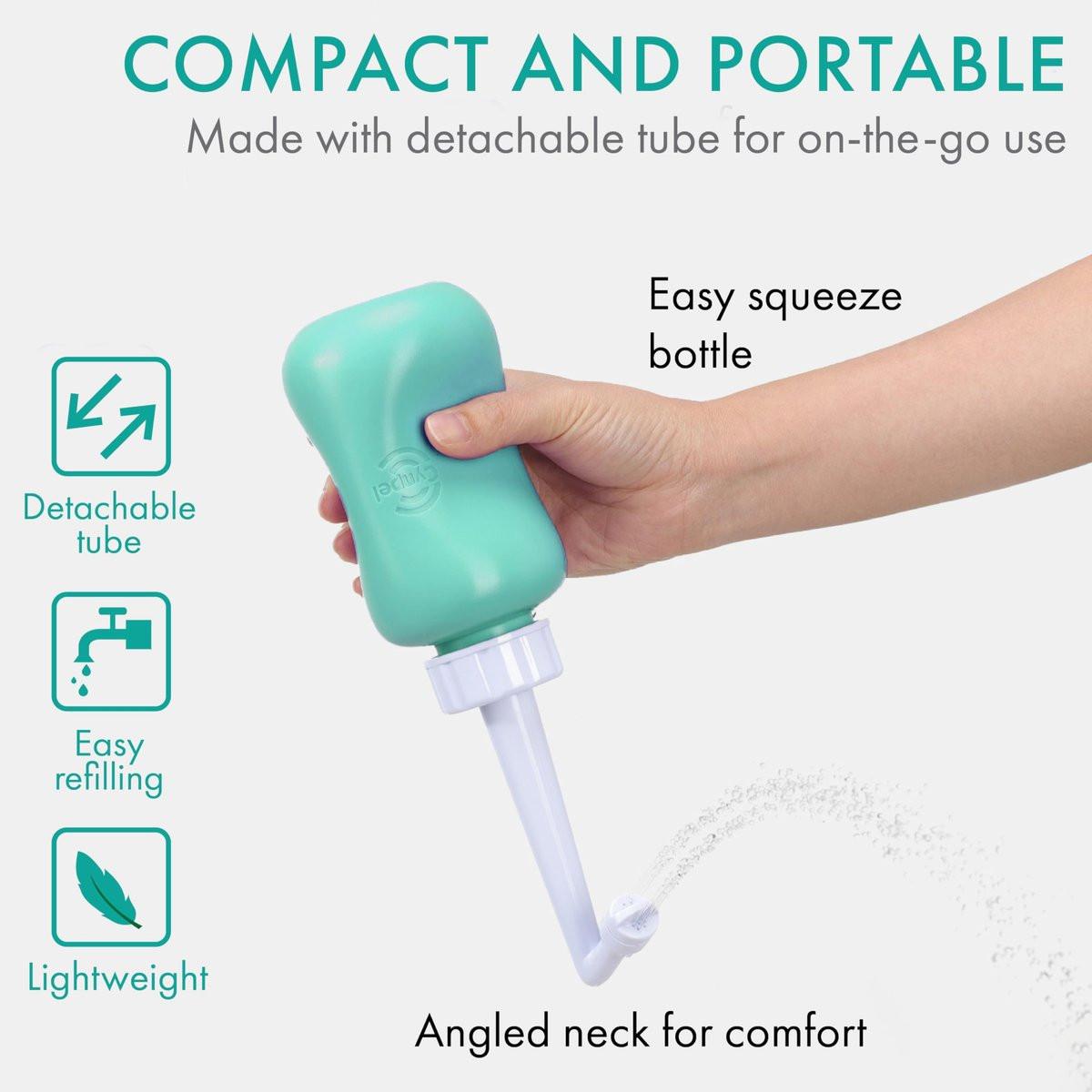 Cynpel Peri-Flasche – Postpartale und Dammpflege – FSA HSA berechtigt – Tragbarer Hand-Bidet-Sprüher für Frauen oder Männer – Handdüsenflasche für die Toilette – 1er-Pack – Türkis