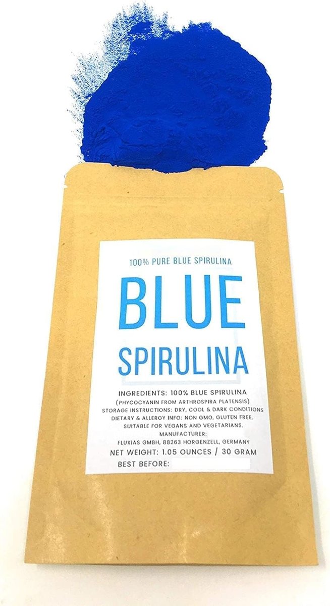 Blaues Spirulina Pulver - 100% reines Phycocyanin - Tiefblaue Lebensmittelfarbe - Arthrospira Platensis - Nettoinhalt: 30g