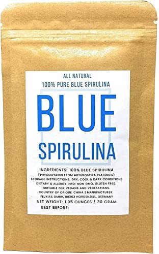 Blaues Spirulina Pulver - 100% reines Phycocyanin - Tiefblaue Lebensmittelfarbe - Arthrospira Platensis - Nettoinhalt: 30g