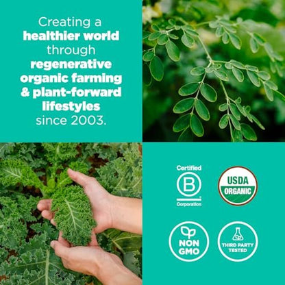 Navitas Organics Superfood+ Greens Blend – Bio-Mischung mit Moringa, Grünkohl & Weizengras für die Entgiftung, 180 g Beutel, 30 Portionen