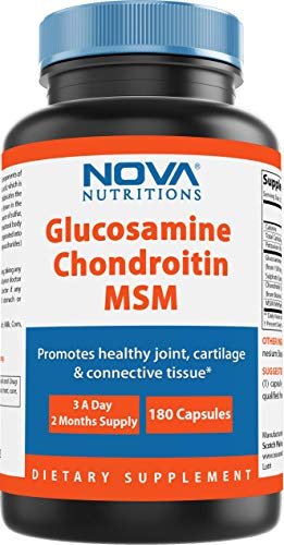 Nova Nutritions Dreifach starkes Glucosamin Chondroitin MSM 2600mg/Portion Kapseln – Unterstützt gesunde Gelenke, Knorpel und Bindegewebe – Fördert Gelenkkomfort und Flexibilität, 180 Kapseln