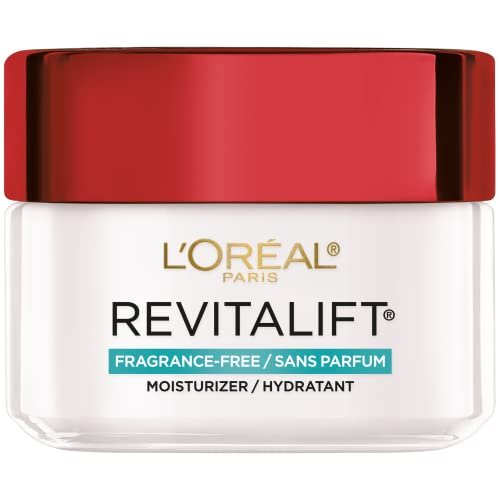 L’Oréal Paris Revitalift Anti-Aging Gesichts- und Halscreme – Glättende und straffende Feuchtigkeitspflege für 24 Stunden Hydratation, Duftneutral, 48 g