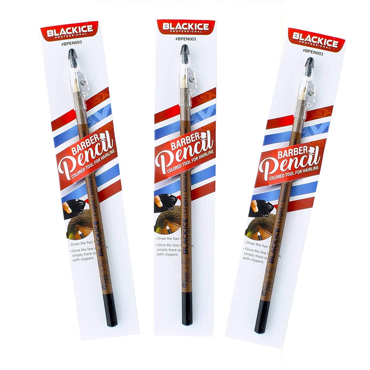 Black Ice Spray Barber Pencil - Alkoholfreies Haarspray für perfekten Halt (3er-Pack)