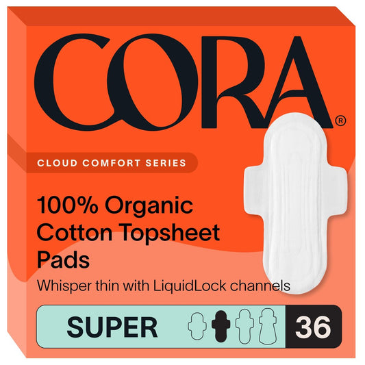 Cora 100% Bio-Baumwoll-Binden (36 Super Binden)