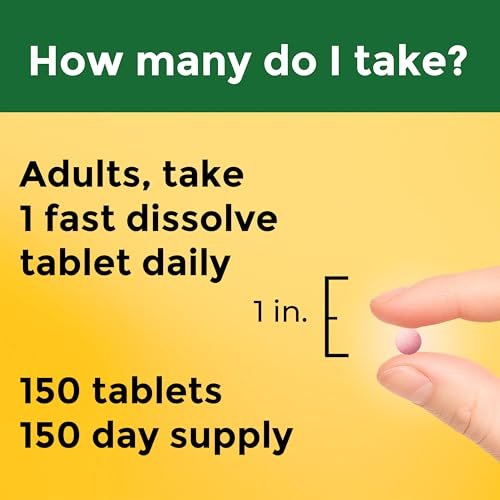 Nature Made Vitamin B12 1000 mcg Lutschtabletten – 150 zuckerfreie, schnell lösliche Tabletten zur Unterstützung des Energiestoffwechsels