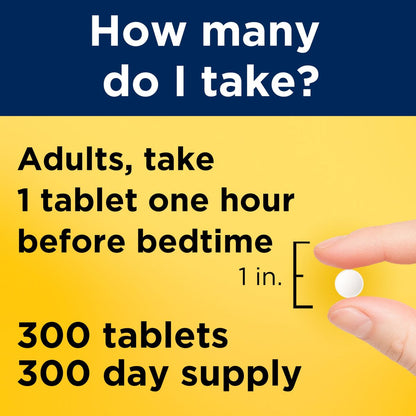 Nature Made Melatonin 5 mg Extra Strength Tabletten – 300 Stück, 300 Tage Vorrat, Schlafhilfe für Erwachsene, 100 % medikamentenfrei