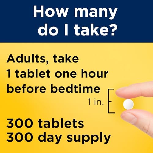 Nature Made Melatonin 5 mg Extra Strength Tabletten – 300 Stück, 300 Tage Vorrat, Schlafhilfe für Erwachsene, 100 % medikamentenfrei