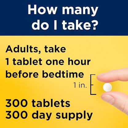 Nature Made Melatonin 5 mg Extra Strength Tabletten – 300 Stück, 300 Tage Vorrat, Schlafhilfe für Erwachsene, 100 % medikamentenfrei