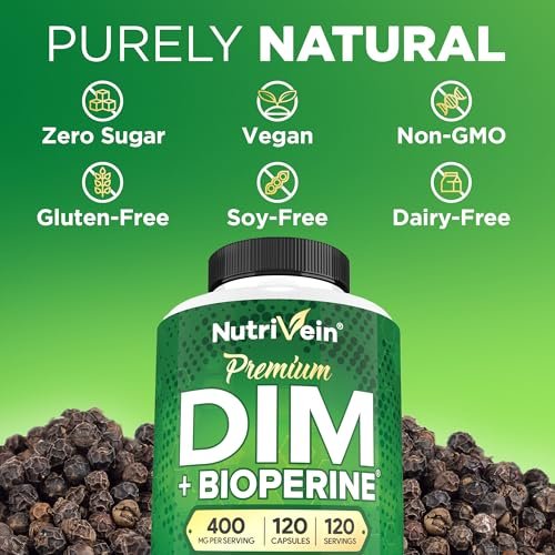 Nutrivein Premium DIM 400 mg – 120 Kapseln für hormonelles Gleichgewicht bei Frauen und Männern