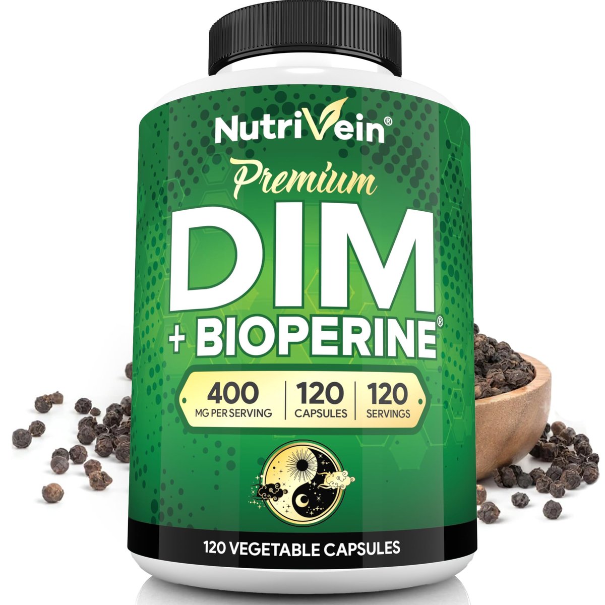 Nutrivein Premium DIM 400 mg – 120 Kapseln für hormonelles Gleichgewicht bei Frauen und Männern