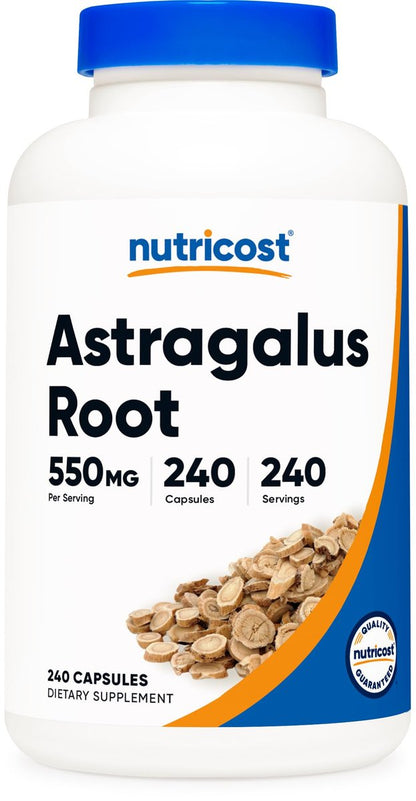Nutricost Astragalus Kapseln 550mg, 240 vegetarische Kapseln - Non-GMO und glutenfrei