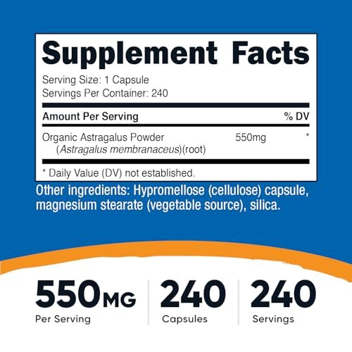 Nutricost Astragalus Kapseln 550mg, 240 vegetarische Kapseln - Non-GMO und glutenfrei