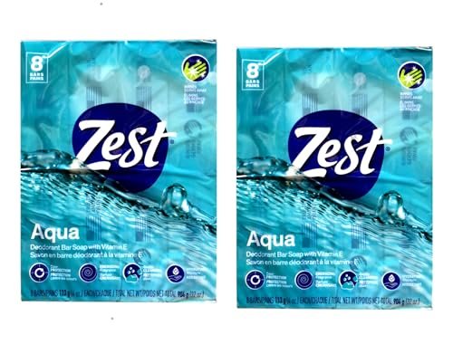 Zest Aqua Pure Reinigungsseife 20% mehr Feuchtigkeit 8 Stück (2er-Pack)