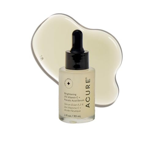 Acure Brightening 2% Vitamin C & Ferulic Acid Serum – Anti-Aging Gesichtsserum für strahlende Haut, vegan & tierversuchsfrei, 30 ml