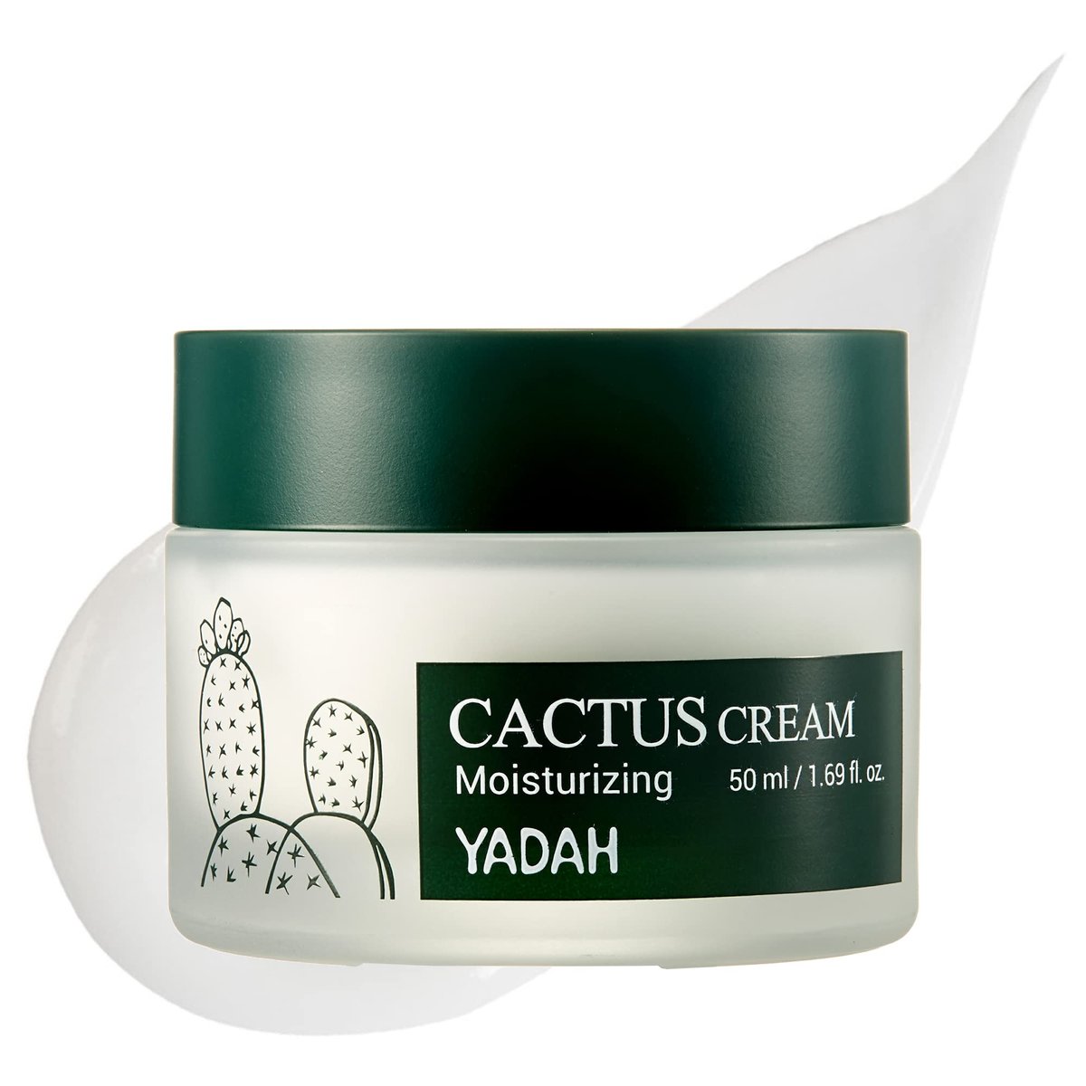 YADAH Cactus Cream 1,69 Fl. Oz. – Gesichts-Feuchtigkeitscreme mit Kaktus-Extrakt für empfindliche, trockene Haut – Bildet eine schützende Feuchtigkeitsbarriere