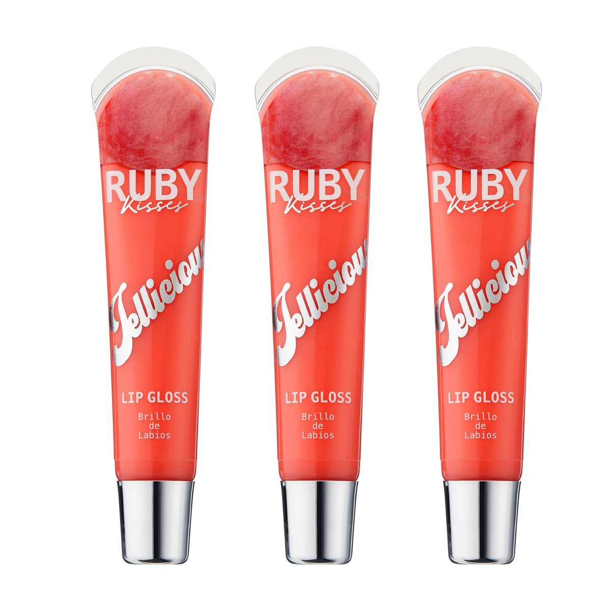 Ruby Kisses Jellicious Mundwasser-Lippenglanz JLG04 (3er-Pack) – Himmlisch saftige Lippenpflege