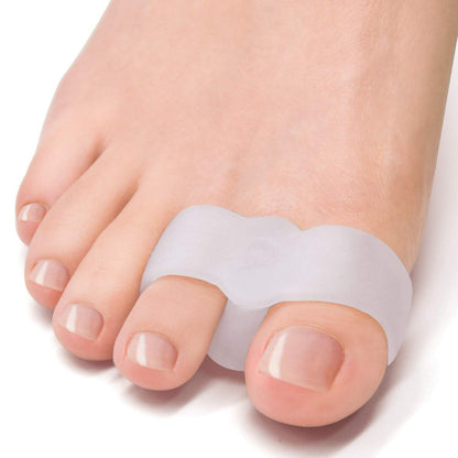 Welnove 12er-Pack Zehenspreizer mit 2 Schlaufen, Großzehenabstandshalter für Ballenzehen und überlappende Zehen (Weiß)