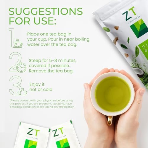 Dr. Zisman ZT Slimming - Matcha-Coconut Kräutertee-Mischung mit Sennesblättern - Antioxidative Wirkung - 28-Tage-Wohlbefinden (28 Teebeutel)