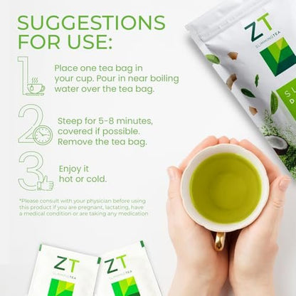 Dr. Zisman ZT Slimming - Matcha-Coconut Kräutertee-Mischung mit Sennesblättern - Antioxidative Wirkung - 28-Tage-Wohlbefinden (28 Teebeutel)