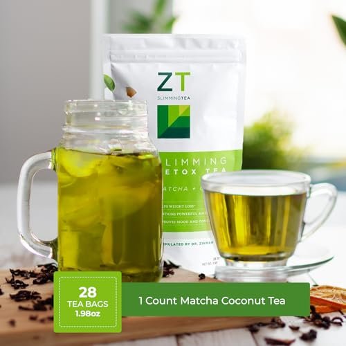 Dr. Zisman ZT Slimming - Matcha-Coconut Kräutertee-Mischung mit Sennesblättern - Antioxidative Wirkung - 28-Tage-Wohlbefinden (28 Teebeutel)