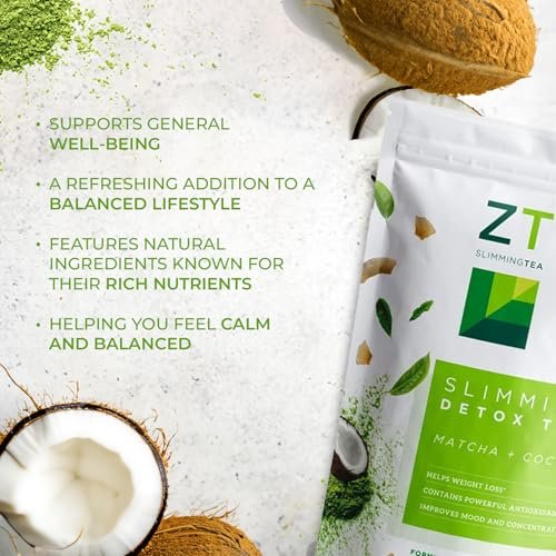 Dr. Zisman ZT Slimming - Matcha-Coconut Kräutertee-Mischung mit Sennesblättern - Antioxidative Wirkung - 28-Tage-Wohlbefinden (28 Teebeutel)