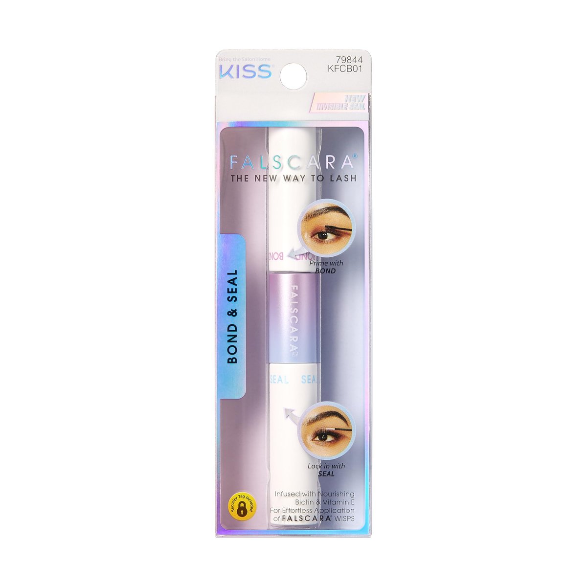 KISS Falscara DIY Wimpernverlängerung Bond & Seal mit Biotin & Vitamin E – Starker, sanfter, komfortabler Wimpernkleber für den ganzen Tag – Kompatibel mit Falscara Lash Wisps, Entferner und Applikator
