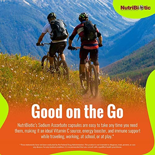 NutriBiotic Natriumascorbat Gepufferte Vitamin-C-Kapseln, 100 Stück | Vegan, nicht säurehaltig & schonender für die Verdauung als Ascorbinsäure | Essentielle Immununterstützung & Antioxidans | Gluten- & GVO-frei
