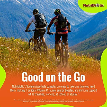 NutriBiotic Natriumascorbat Gepufferte Vitamin-C-Kapseln, 100 Stück | Vegan, nicht säurehaltig & schonender für die Verdauung als Ascorbinsäure | Essentielle Immununterstützung & Antioxidans | Gluten- & GVO-frei