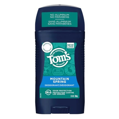 Tom's of Maine Lang anhaltendes, aluminiumfreies, natürliches Deodorant für Männer, Mountain Spring, 79 g (Verpackung kann variieren)