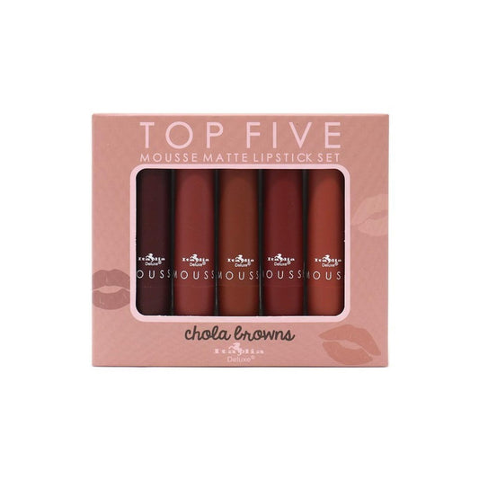 Italia Deluxe Top Five Mousse Matt Lippenstift Set Chola Browns