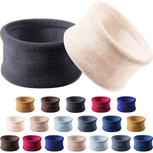 20 Stück Große Baumwoll-Stretch-Haargummis für dickes, schweres oder lockiges Haar – 6,5 cm Durchmesser (Neutrale Farben)