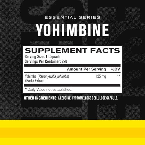 Jacked Factory Yohimbine Extra Starkes Supplement, 270 Kapseln - Premium Yohimbe-Rindenextrakt für erfahrene Anwender - Körperrekomposition, Energie & mehr - Ohne Füllstoffe - 270 vegane Kapseln