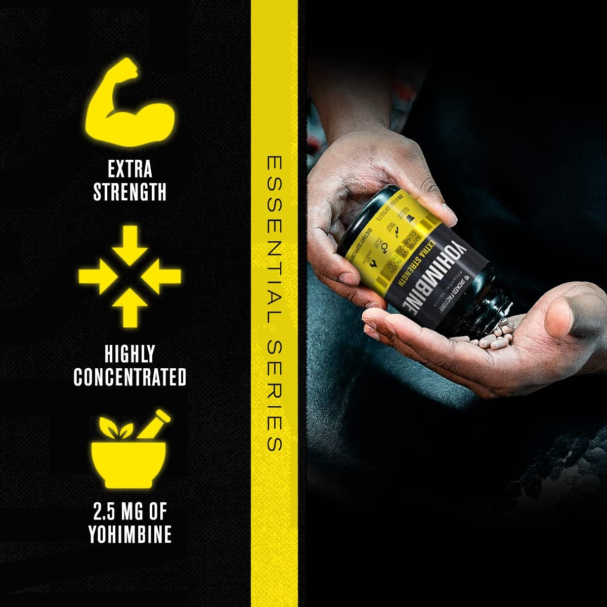 Jacked Factory Yohimbine Extra Starkes Supplement, 270 Kapseln - Premium Yohimbe-Rindenextrakt für erfahrene Anwender - Körperrekomposition, Energie & mehr - Ohne Füllstoffe - 270 vegane Kapseln