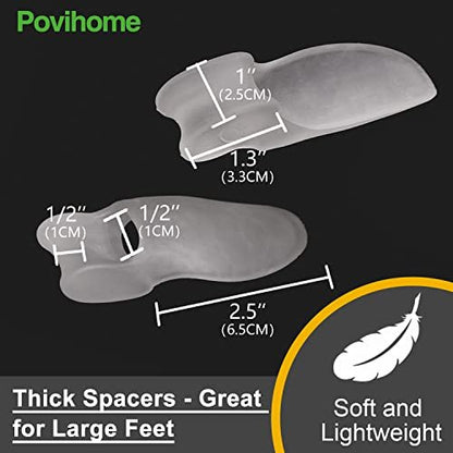 Povihome 8er-Pack Zehenspreizer und Ballenschutz (1,27 cm dick), Ballenpolster, Ballenkorrektor und Ballenentlastung mit Gel-Schutz, Behandlung von Schmerzen im Großzehengrundgelenk, Ausrichtung der Großzehe und Linderung von Ballenschmerzen
