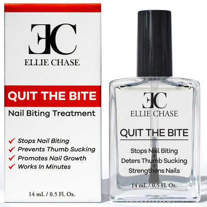 Ellie Chase Stop Nail Biting Nagellack – Bitterer Geschmack, 0,5 Oz – Stoppt Finger im Mund – Sicher für Erwachsene & Kinder – Fördert Nagelwachstum – Hergestellt in USA – DBP-frei, TPHP-frei