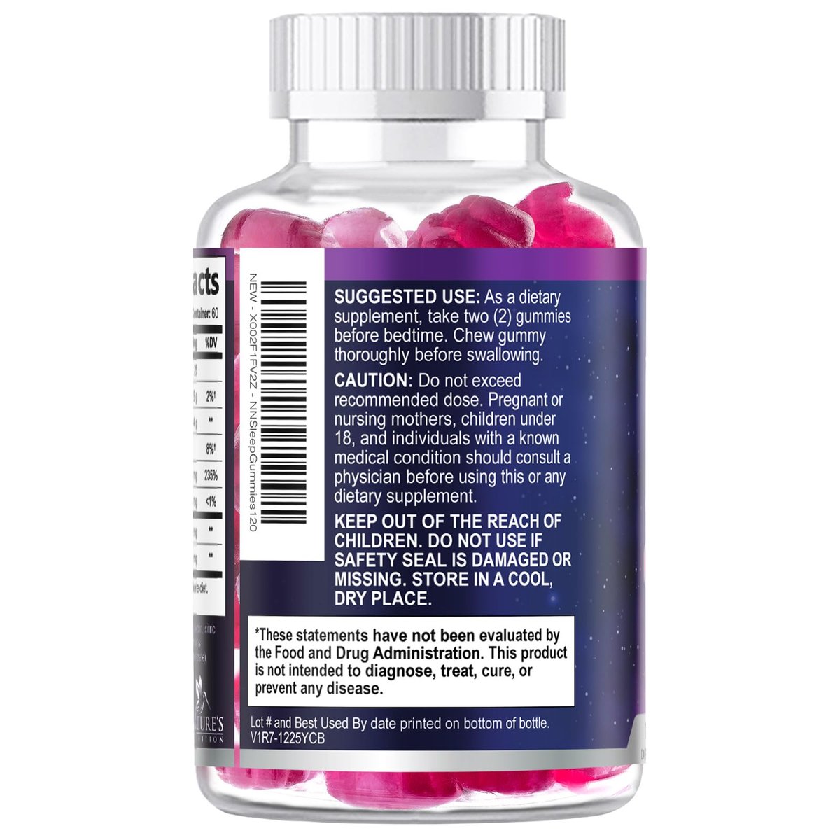 Schlaf Gummis - 8mg Melatonin pro Portion - Mit Passionsblumenextrakt für erholsamen Schlaf - Schnell wirkendes Melatonin-Gummi für Erwachsene, Vegan, Nicht-GVO, Leckerer Erdbeergeschmack - 120 Gummis