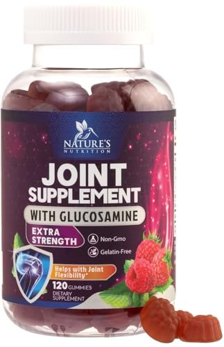 Gelenkunterstützung Gummis - Glucosamin Plus Vitamin E - Natürliches Nahrungsergänzungsmittel für gelegentliche Beschwerden in Rücken, Knien und Händen - Knorpel- und Gelenkgesundheit & Flexibilität - 120 Gummis