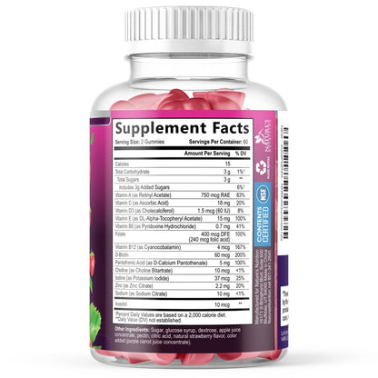 Multivitamin Gummis für Erwachsene – Tägliche Multivitamin-Gummis mit Vitamin A, C, D, B12 für Frauen & Männer, Immununterstützung – 120 Gummis